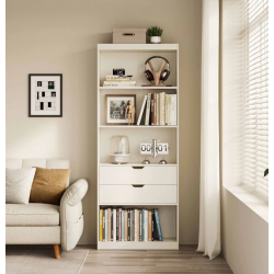 Tủ kệ sách trang trí gỗ công nghiệp có ngăn kéo kiểu dáng nhỏ gọn KGĐ29