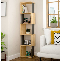 Kệ sách gỗ trang trí 5 tầng hình tháp chữ C giá rẻ KGĐ52