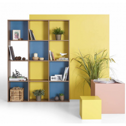 Giá kệ sách gỗ đứng 12 ô trang trí đẹp KGĐ74