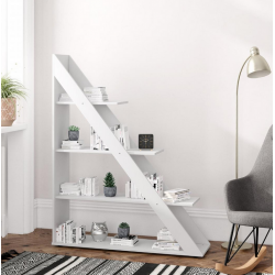 Mẫu giá kệ sách gỗ đứng hình tam giác 4 tầng trang trí đẹp mắt KGĐ76