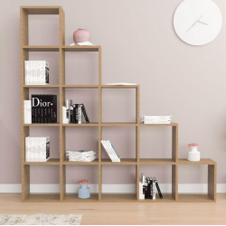 Giá sách gỗ gia đình 5 tầng ô vuông xếp bậc thang tiện dụng KGĐ86