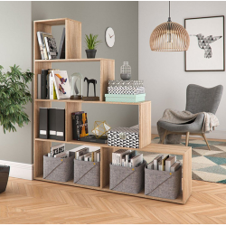 Kệ giá sách gỗ 4 tầng trang trí phòng khách kiểu bậc thang đẹp KGĐ88