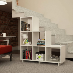 Giá kệ sách gỗ bậc thang 3 tầng ô vuông nhỏ gọn giá rẻ KGĐ89