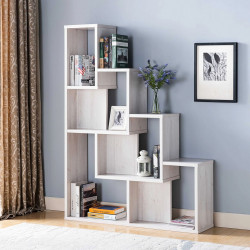 Giá sách gỗ đứng trang trí hình bậc thang đẹp KGĐ92