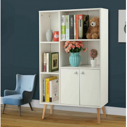 Tủ kệ gỗ để sách có cánh trang trí đẹp KGĐ96