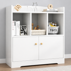 Tủ kệ sách gỗ MDF KGĐ103 nhỏ gọn có cánh để sách trang trí rộng 80cm