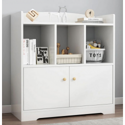 Tủ kệ sách nhỏ bằng gỗ giá rẻ có cánh KGĐ103