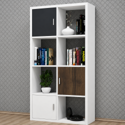 Tủ kệ sách gỗ MDF KGĐ119 4 tầng 8 ô rộng cho học sinh sinh viên