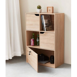 Tủ đựng sách cho học sinh sinh viên cánh gỗ mở có khóa KGĐ138