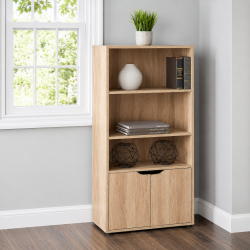 Tủ kệ sách gỗ KGĐ139 có cánh để sách trang trí cao 120cm
