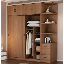 Tủ quần áo gỗ 2 tầng cánh lùa trồng tầng kèm kệ góc thông minh TAO19