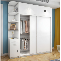 Tủ quần áo cánh lùa 2 tầng kèm kệ góc tiện dụng bằng gỗ công nghiệp TAO22