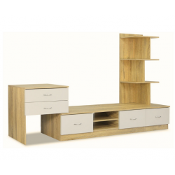 Kệ tivi bằng gỗ kết hợp tủ trang trí nhiều ngăn đẹp hiện đại TKTV04