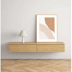 Kệ tivi treo tường bằng gỗ có 2 ngăn kéo đơn giản giá rẻ TKTV06