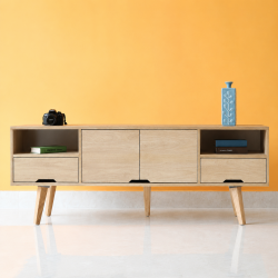 Kệ tivi 1m8 nhiều ngăn có chân gỗ để sàn tiện dụng TKTV15