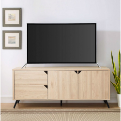 Tủ kệ tivi phòng khách có chân gỗ nhiều ngăn đơn giản TKTV17