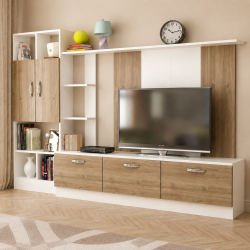 Tủ kệ tivi phòng khách 2m4 trang trí đẹp TKTV19