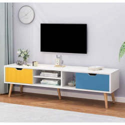 Kệ tivi để sàn phòng khách chân gỗ có ngăn kéo đơn giản đẹp TKTV21