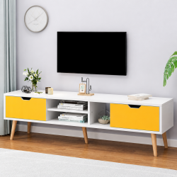 Kệ tivi phòng khách chân gỗ có ngăn kéo 1m4 đơn giản đẹp TKTV21