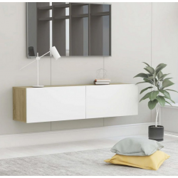 Kệ tivi treo tường phòng khách 2 cánh mở gỗ công nghiệp đơn giản TKTV28