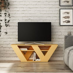 Kệ tivi phòng khách thiết kế chữ V bằng gỗ công nghiệp đẹp TKTV47