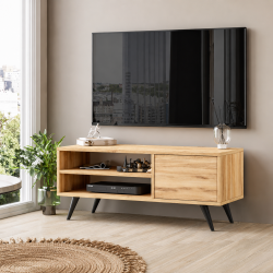 Tủ kệ để tivi có chân gỗ 1m2 phòng khách đơn giản giá rẻ TKTV52