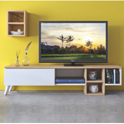 Mẫu kệ tivi thông minh để sách truyện kết hợp kệ treo tường nhỏ trang trí TKTV55