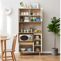 Tủ kệ bếp cánh kính để lò vi sóng có chân gỗ tiện dụng TUBEP03