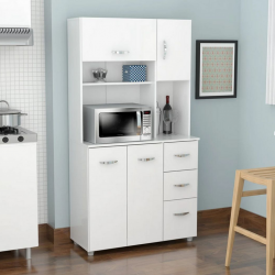 Kệ tủ bếp đa năng để lò vi sóng cánh mở nhiều ngăn chân gỗ TUBEP06