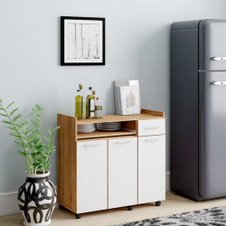 Tủ gỗ đựng đồ nhà bếp có bánh xe di chuyển thông minh TUBEP09