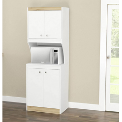 Tủ nhà bếp để lò vi sóng bằng gỗ cánh mở đẹp TUBEP14