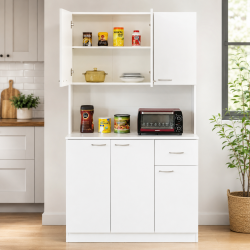 Tủ đựng đồ nhà bếp lò vi sóng bằng gỗ cánh mở hiện đại TUBEP17