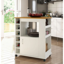 Tủ kệ gỗ đựng đồ nhà bếp chứa ô rượu có bánh xe di chuyển giá rẻ TUBEP21