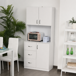Tủ để lò vi sóng nhà bếp nhiều ngăn cánh mở đẹp hiện đại TUBEP23
