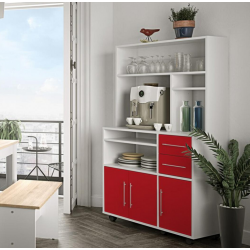 Tủ kệ để đồ nhà bếp bằng gỗ cánh mở nhiều ngăn có bánh xe di chuyển TUBEP37