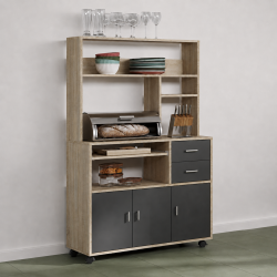 Tủ kệ để đồ nhà bếp gỗ MDF nhiều ngăn có bánh xe TUBEP37