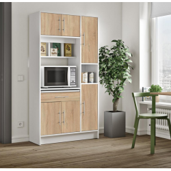 Tủ để đồ lò vi sóng nhà bếp bằng gỗ nhiều ngăn cánh mở đa năng TUBEP38