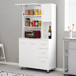 Tủ bếp gỗ để lò vi sóng nhiều ngăn cánh mở hiện đại TUBEP39