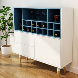 Tủ kệ để rượu phòng khách bằng gỗ nhiều ngăn cánh mở nhỏ gọn KR07