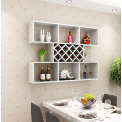 Kệ rượu gỗ công nghiệp treo tường đẹp đơn giản KR17