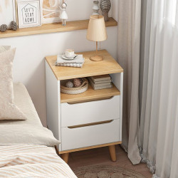 Tủ kệ đầu giường đa năng có chân gỗ 2 ngăn kéo hiện đại TAP11