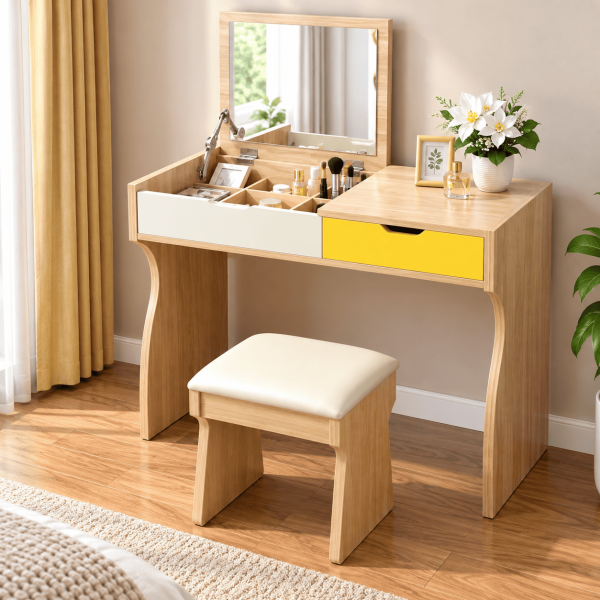 Bàn trang điểm đẹp nhỏ gọn bằng gỗ công nghiệp BTĐ11
