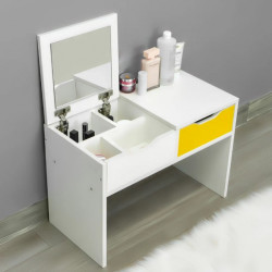 Bàn trang điểm gỗ công nghiệp BTD36 – Bàn phấn ngồi bệt gương gập mini, mẫu bàn trang điểm giá rẻ tiện nghi