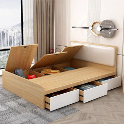 Giường ngủ gỗ công nghiệp cánh lật ngăn kéo hiện đại GCN03