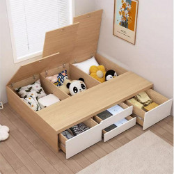 Giường ngủ hộp gỗ công nghiệp thông minh đa năng GCN04