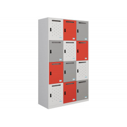 Tủ sắt locker khoá số TU984-3KS The One 12 khoang cánh mở để đồ