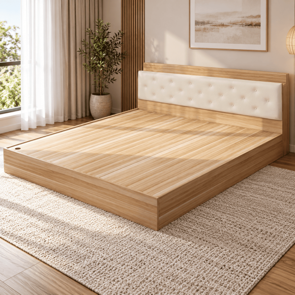 Giường gỗ công nghiệp đẹp hiện đại thông minh giá rẻ GCN27