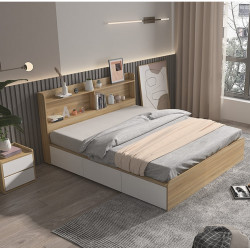 Giường ngủ gỗ công nghiệp 3 ngăn kéo đơn giản hiện đại giá rẻ GCN25