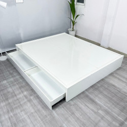 Giường ngủ hộp gỗ MDF không đầu giường có ngăn kéo cao 30cm đẹp GCN08