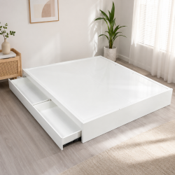 Giường ngủ hộp gỗ MDF không đầu giường có ngăn kéo cao 30cm đẹp GCN08